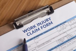 A work injury claim form.