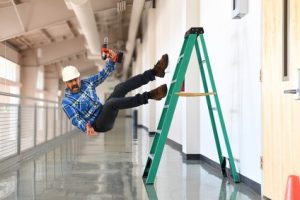 a part-time worker falling from a ladder in an accident at work