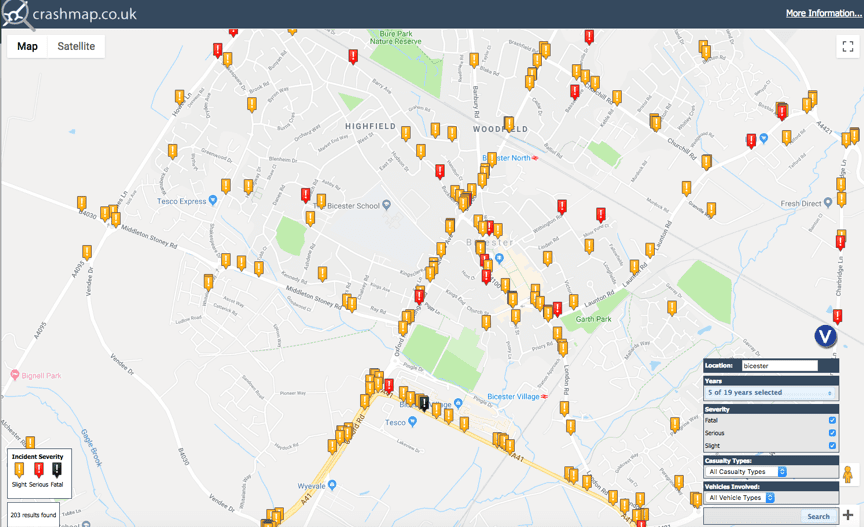 Beccles road accident map