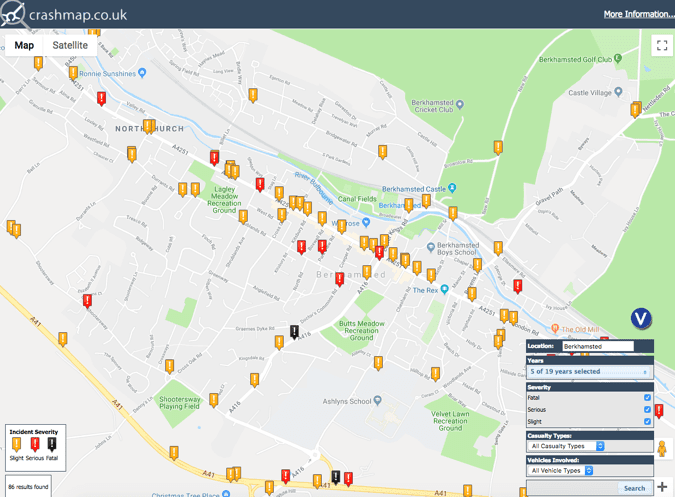 Berkhamsted car accident statistics