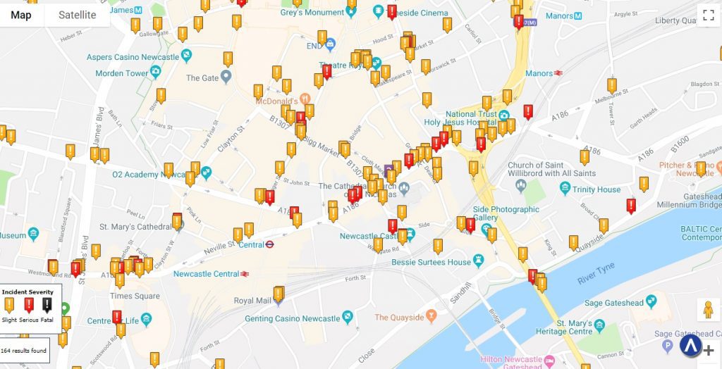 Newcastle-Upon-Tyne Car Accident Statistics