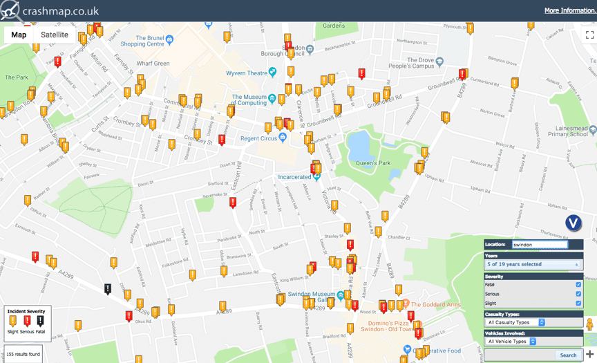 Swindon car accident statistics