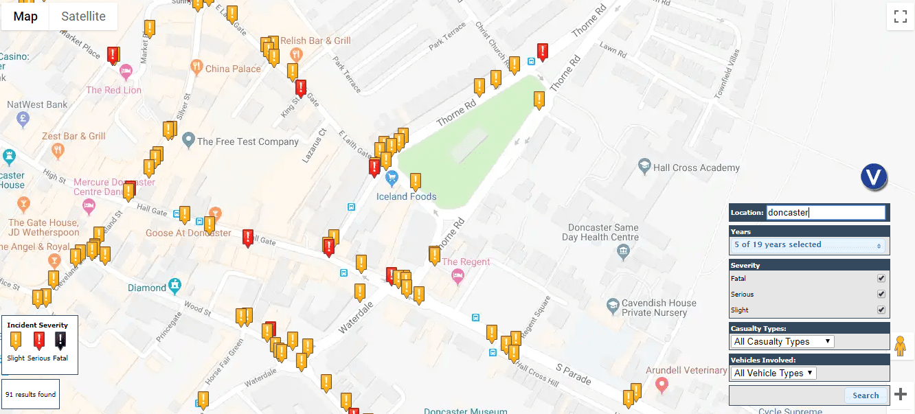 Doncaster road accident hotspots