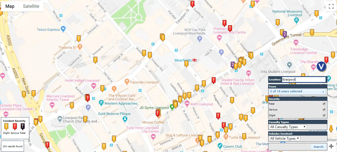 Liverpool road traffic accidents