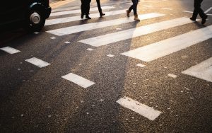 pedestrian hit by a car