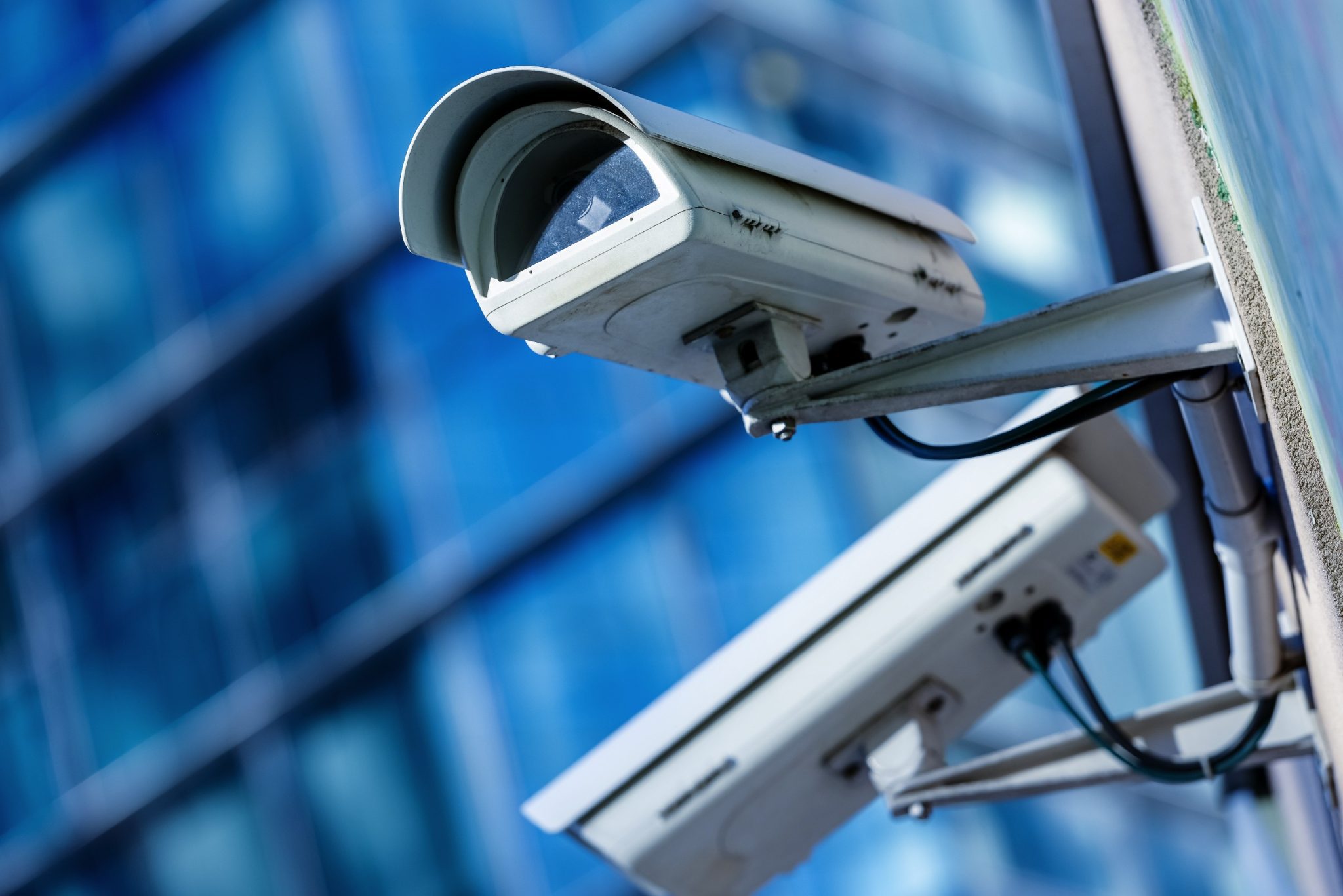 A CCTV camera on a building.