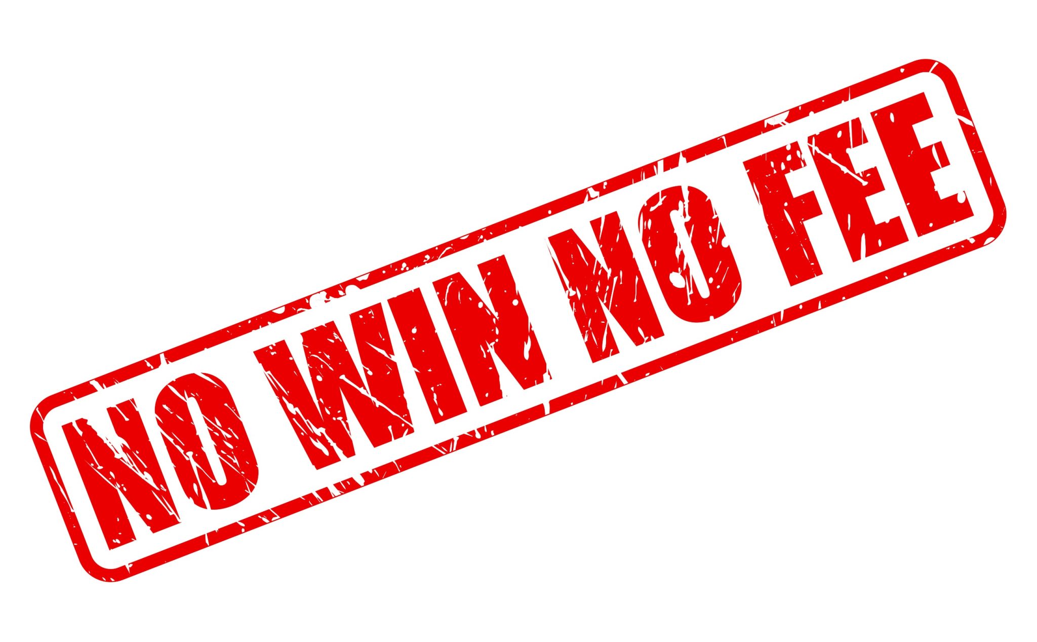 The words 'No Win No Fee' in block red capitals on a white background.