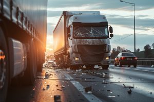 An hgv logistics operator collision on the road. 