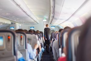 VIEW OF THE INTERIOR OF AN AEROPLANE