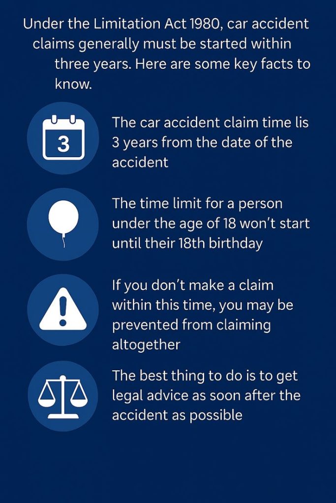 a car accident claim time limit infographic explaining the key rules