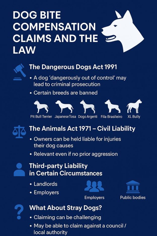an infographic showing different dog bite laws in the uk
