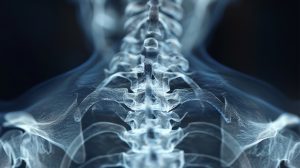 Close up of an X-ray of a spinal injury 