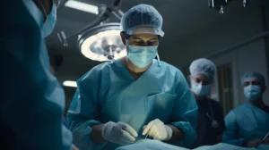 A team of surgeons performing a procedure